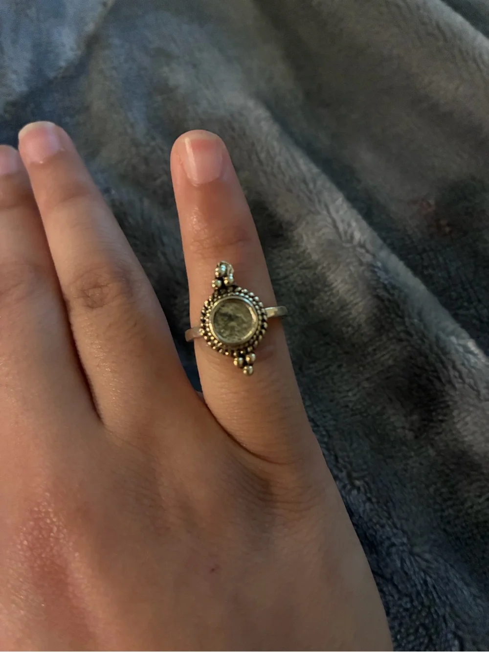 Vintage Antique Boho Silver Oxidized Statement Ring